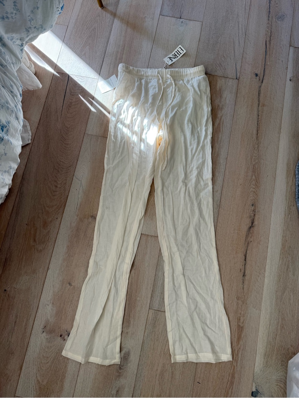 NWT ETERNE Willow Pant in Cream (100% Cotton) - Size Small - Picture 5 of 12